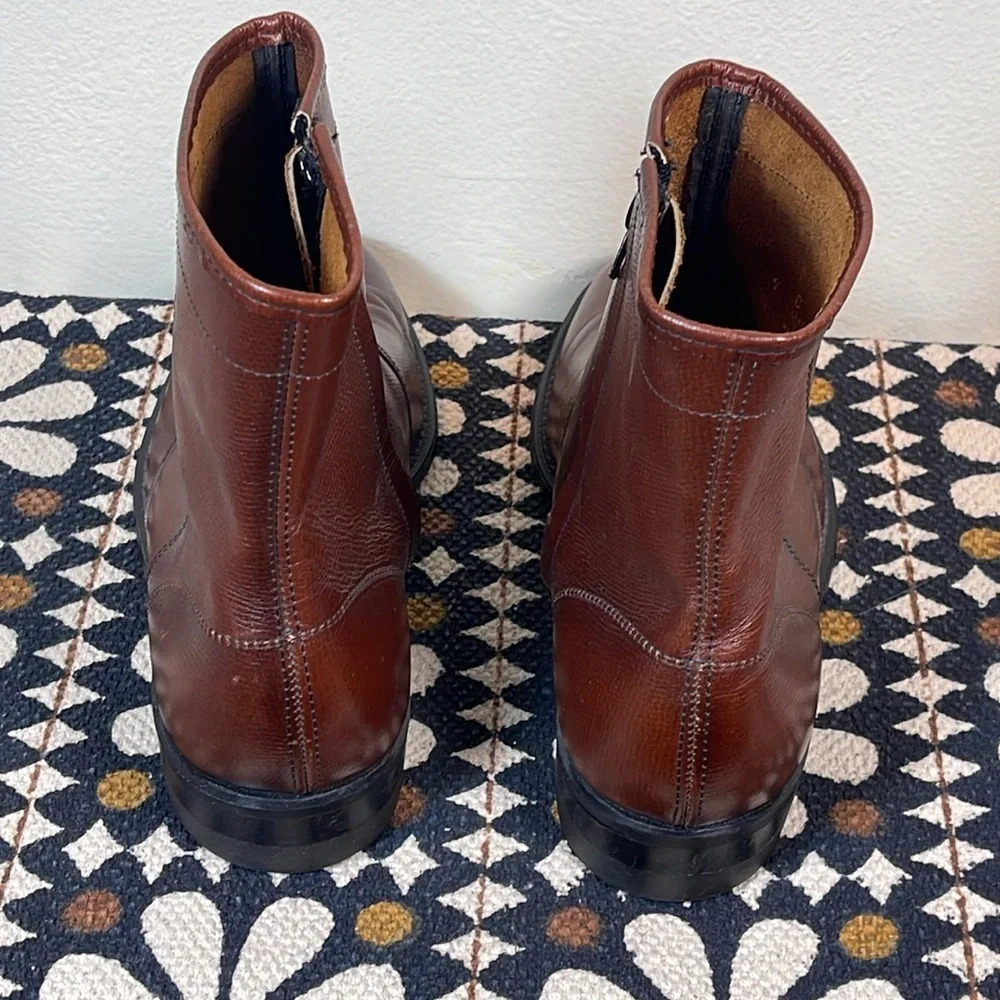 NEOLITE Goodyear Vintage Outsole Men’s  Brown Leather Ankle Boots Zip size 9 - Picture 2 of 12